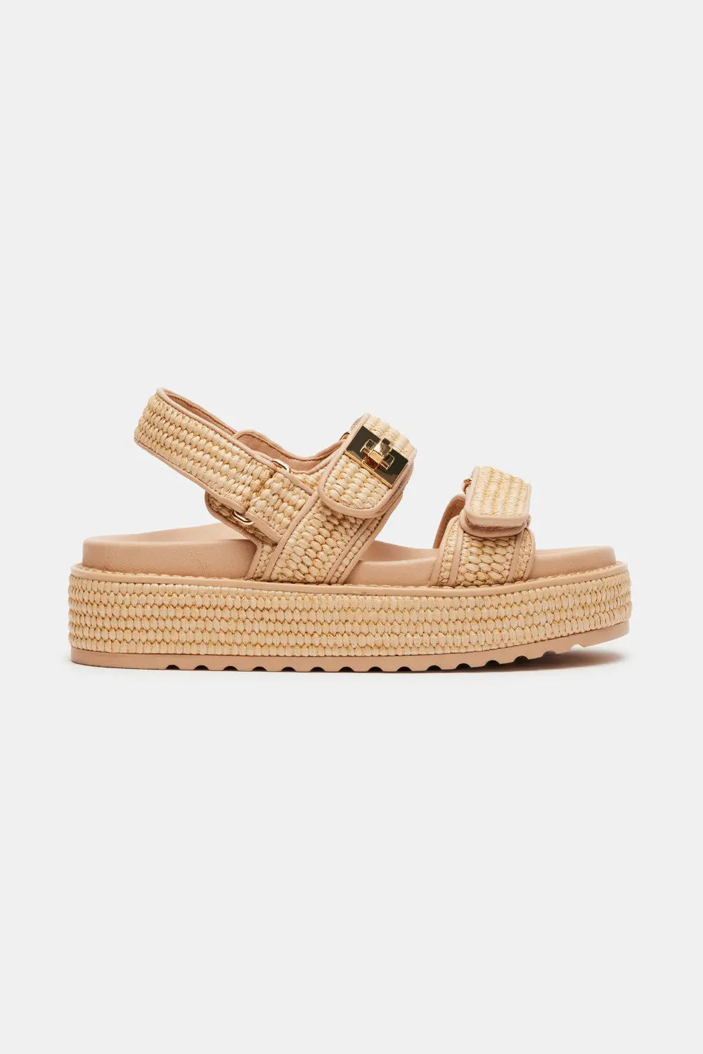 Steve Madden Bigmona Platforom Sandal In Natural Raffia 1