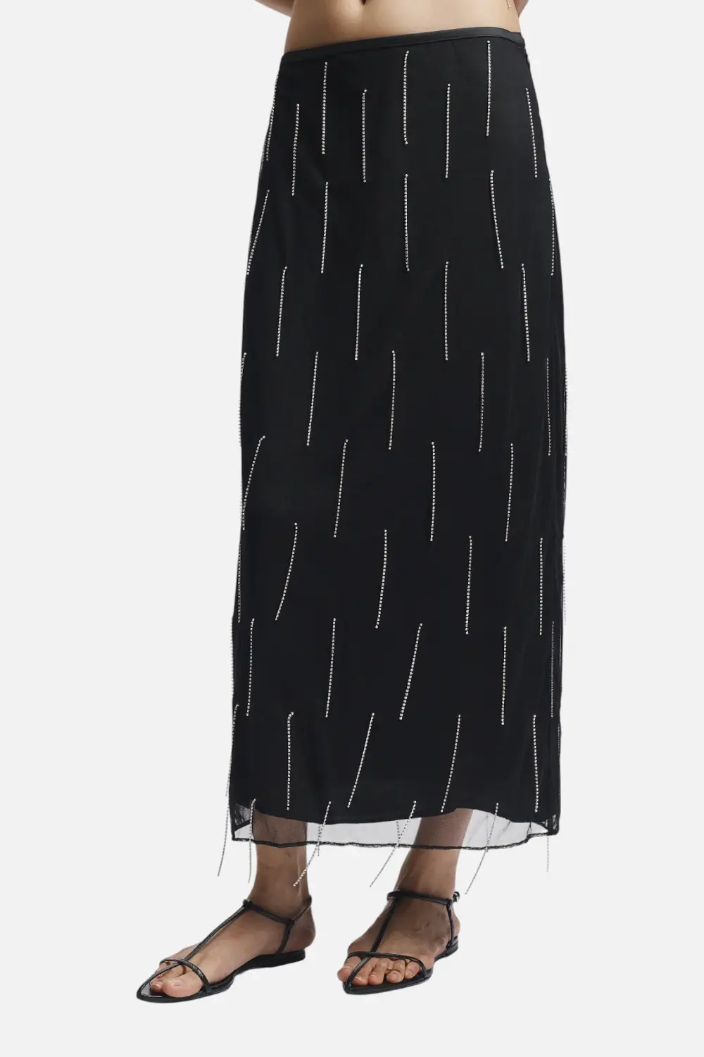 Saint Art Women's Billie Fringe Skirt In Black 1
