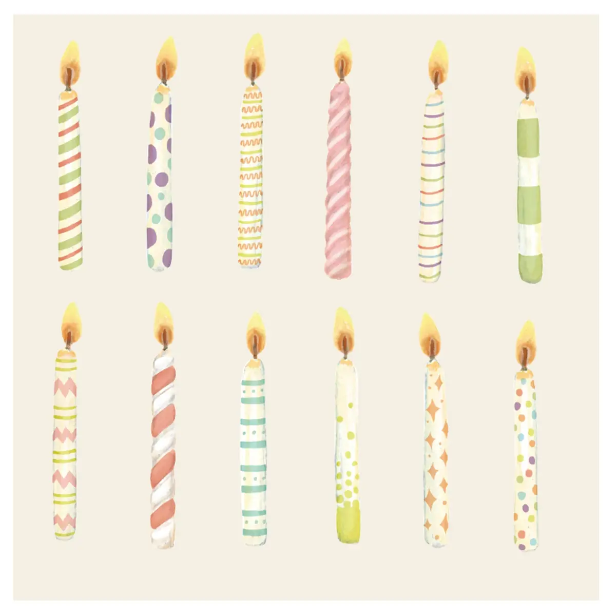 Birthday Candles Cocktail Napkins - Set Of 20 1