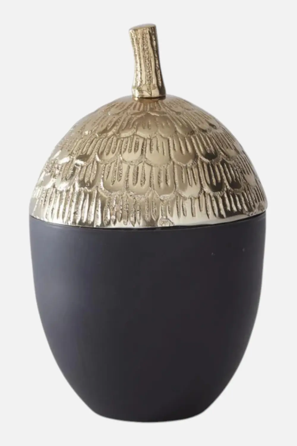 K&K Interiors Black Acorn With Gold Lid Candle 1