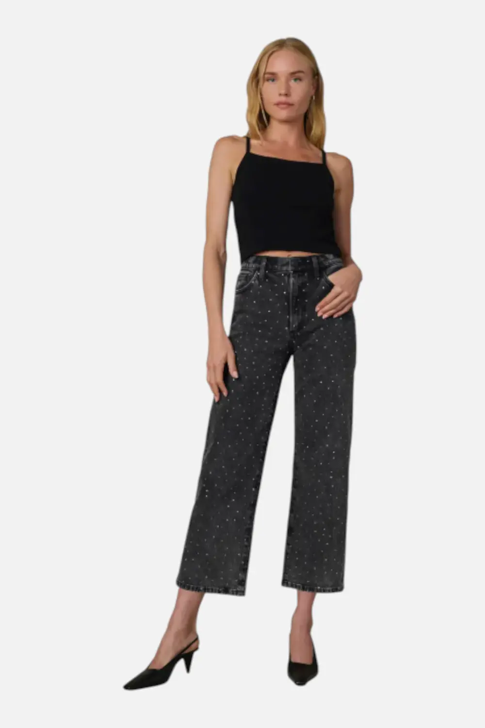 Joes Jeans The Blake High Waisted Crop Wide Leg Jeans In Cosmic Night 1