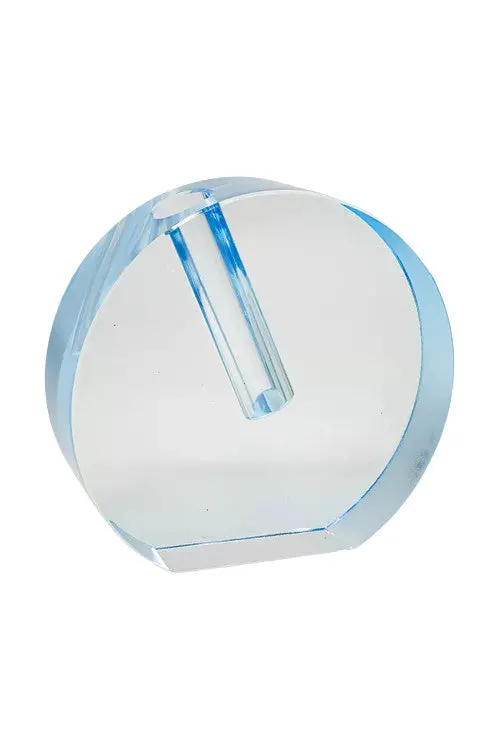 Tizo Blue Crystal Flat Round Vase Large 1