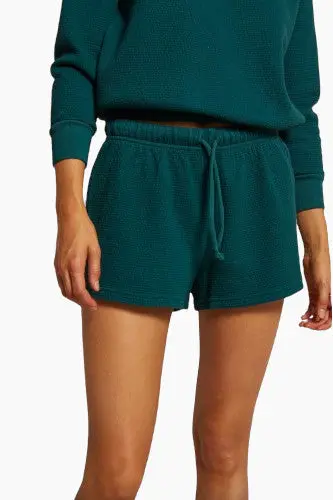Perfect White Tee Bonham Cotton Military Thermal Shorts In Emerald 1