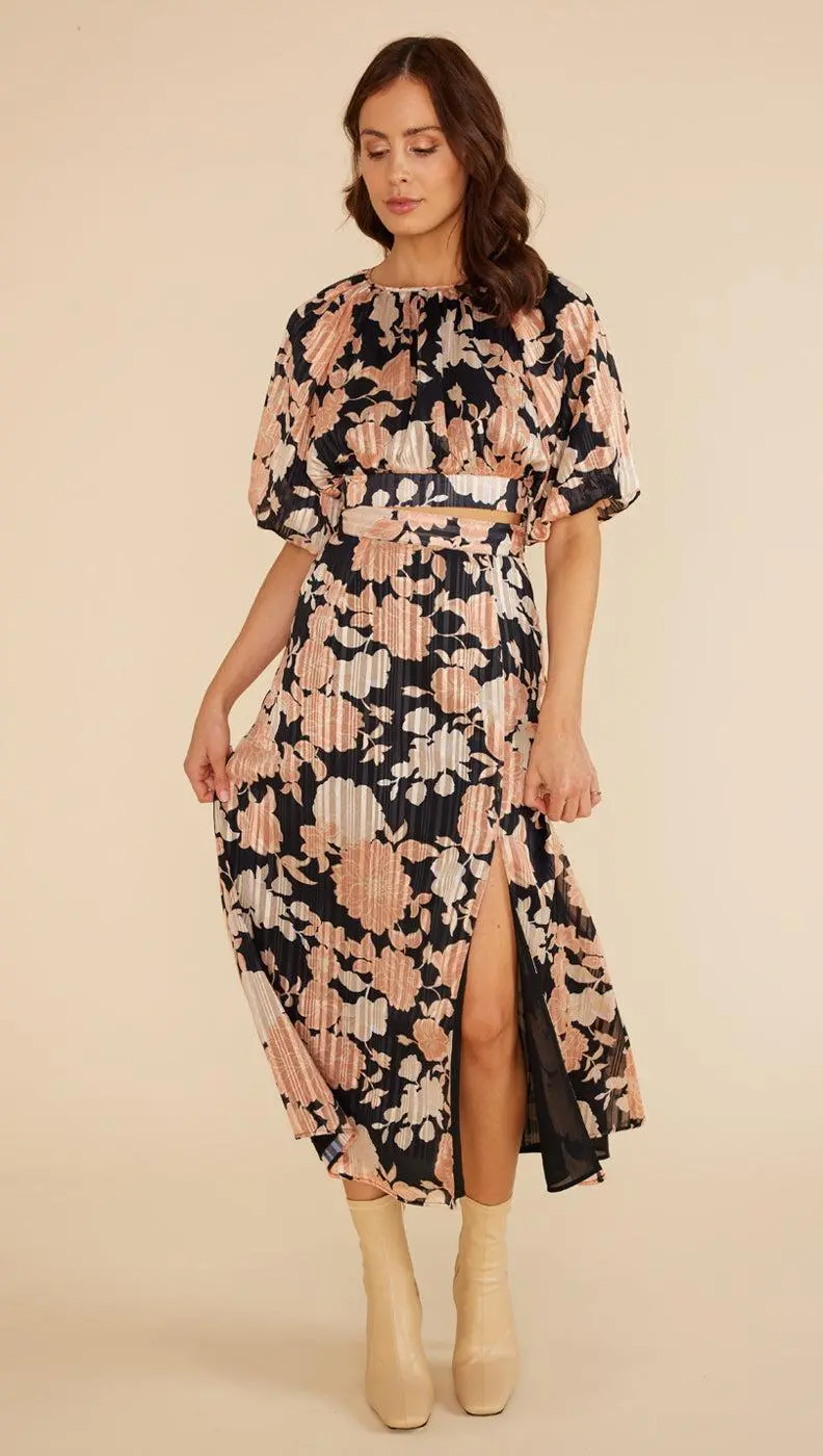 Bonnie Midi Skirt In Black/Multi 1