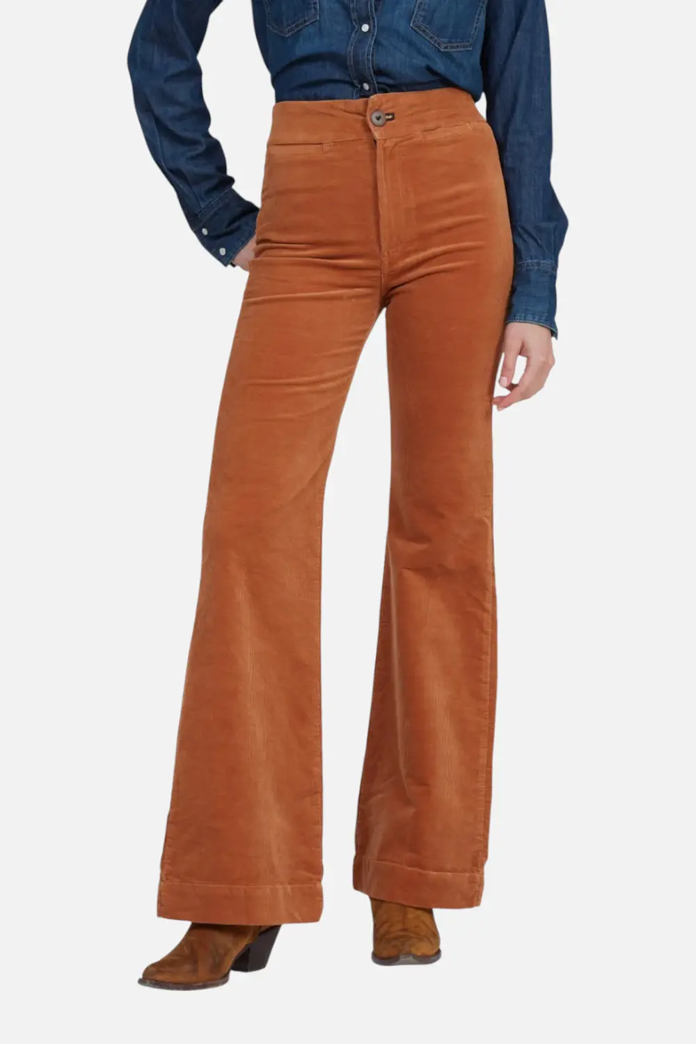 Askkny Brighton Wide Leg Corduroy Pant In Caramel 1