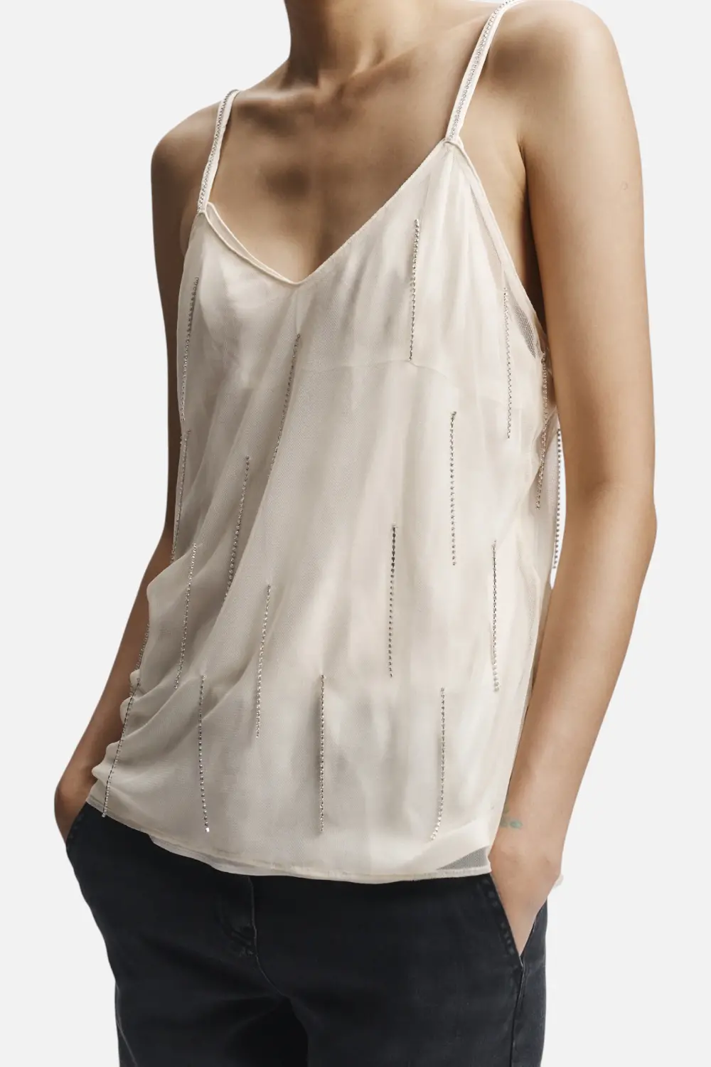 Saint Art Women's Brixton Fringe Cami In Ivory 1