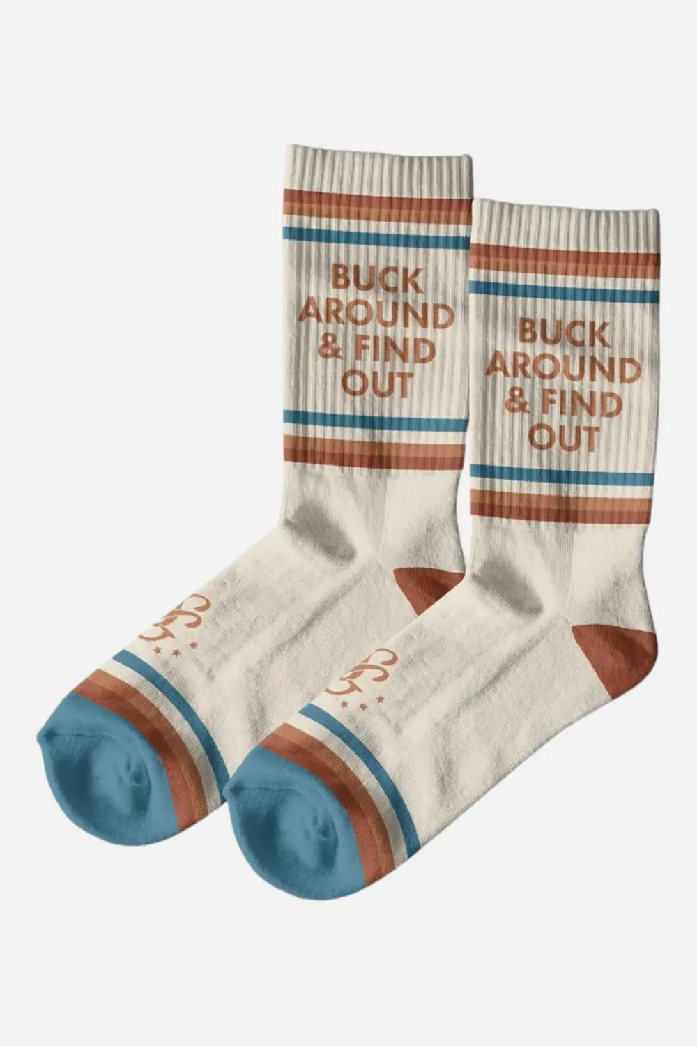 Buck Around And Find Out Ribbed Crew Socks 1