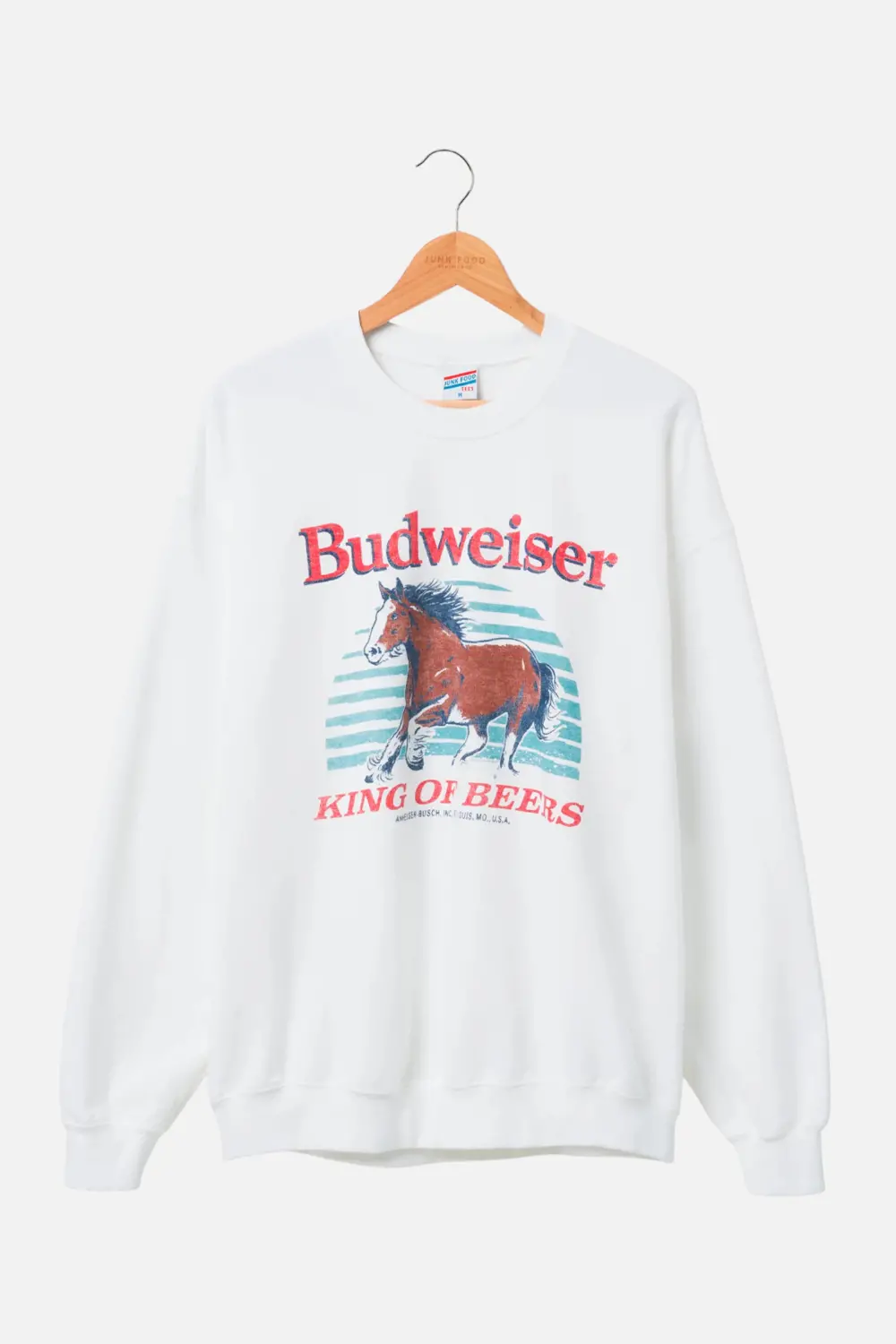 Junk Food Budweiser Clydesdale Crewneck In White 1