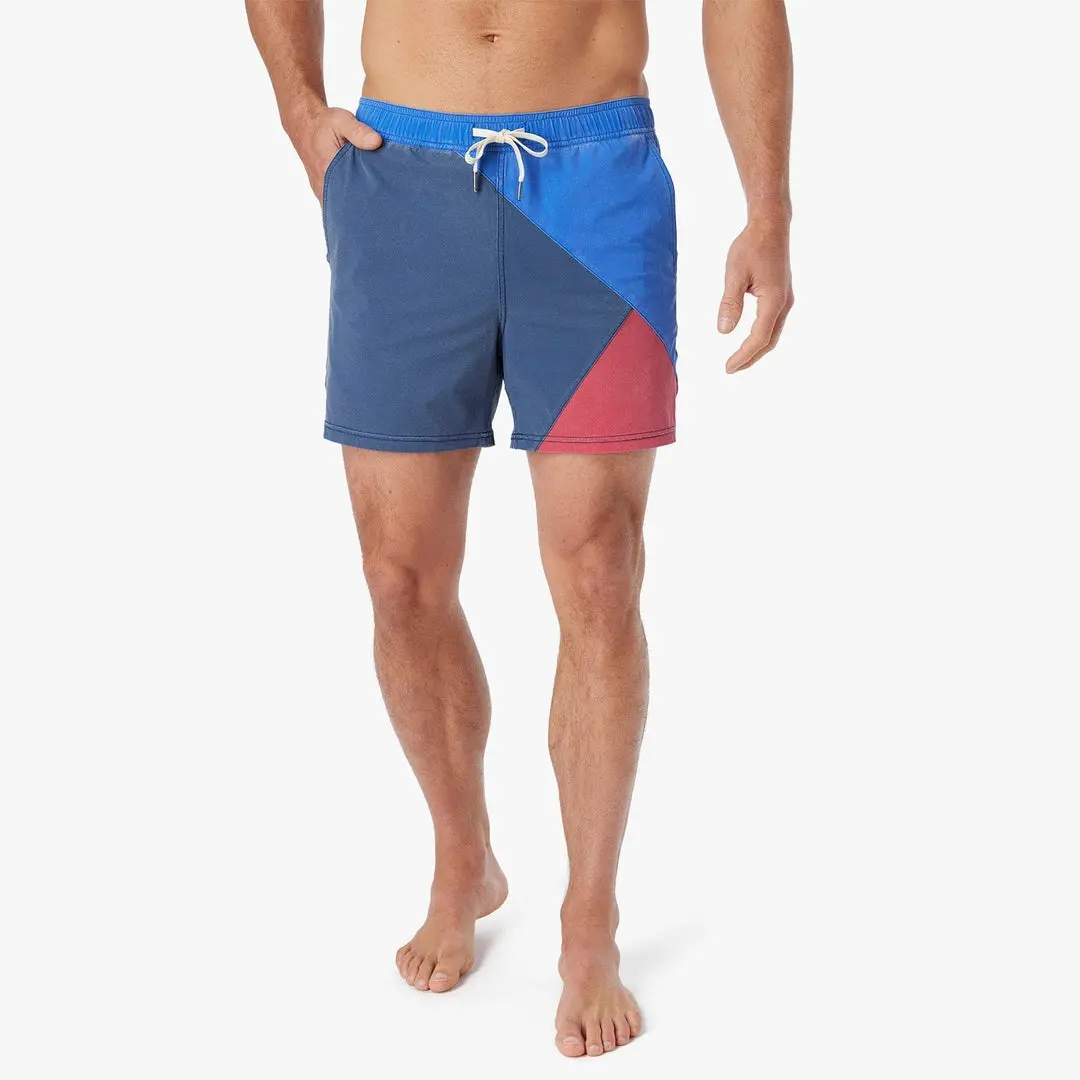 Fair Harbor Bungalow Swim Trunks In Navy Azul Block 2