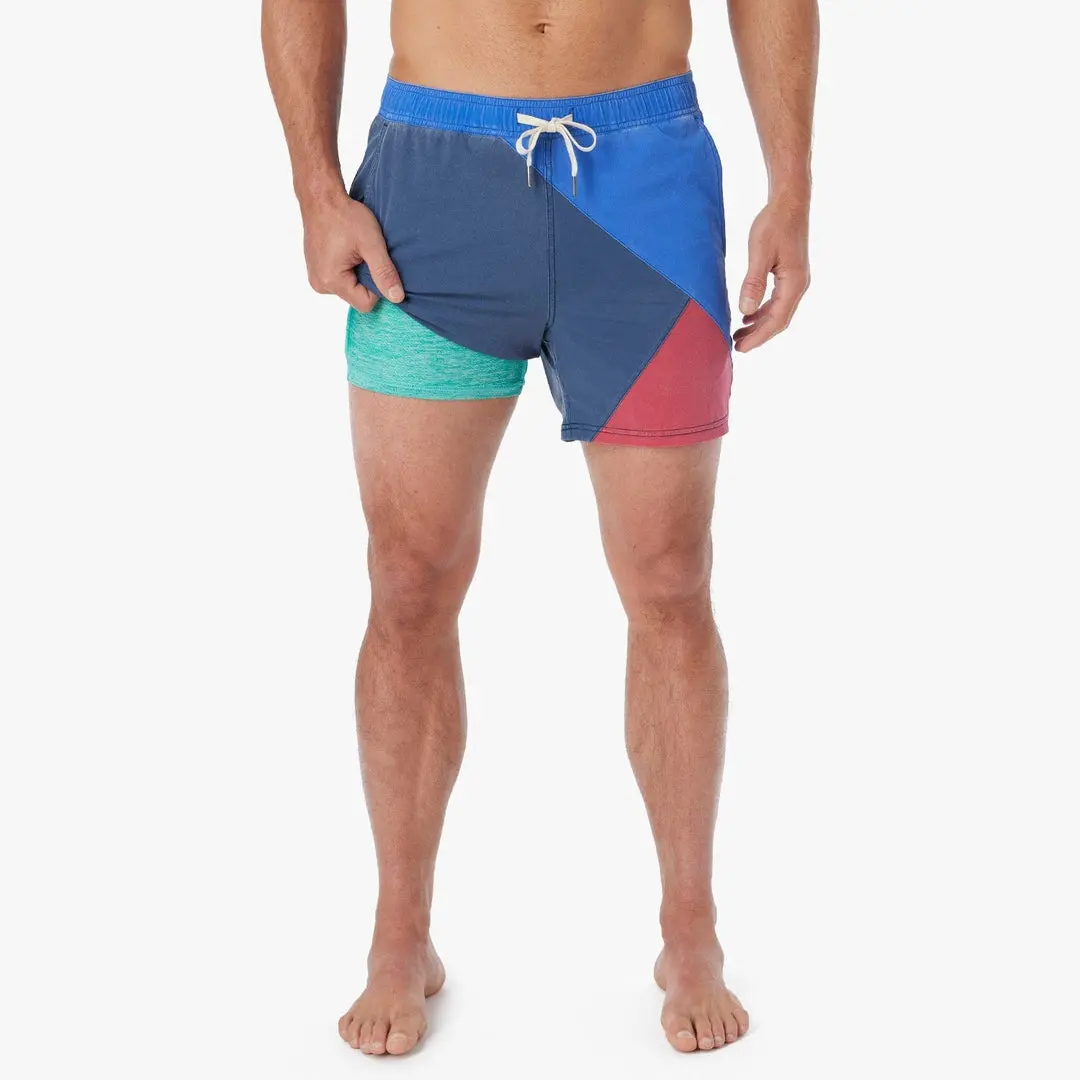 Fair Harbor Bungalow Swim Trunks In Navy Azul Block 3