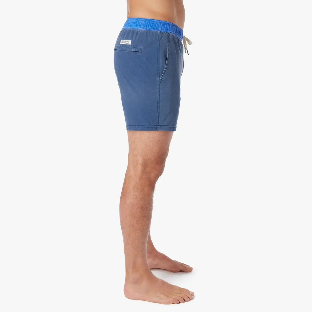 Fair Harbor Bungalow Swim Trunks In Navy Azul Block 4