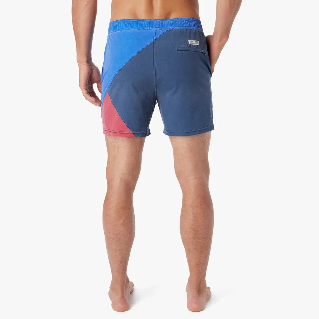 Fair Harbor Bungalow Swim Trunks In Navy Azul Block 5