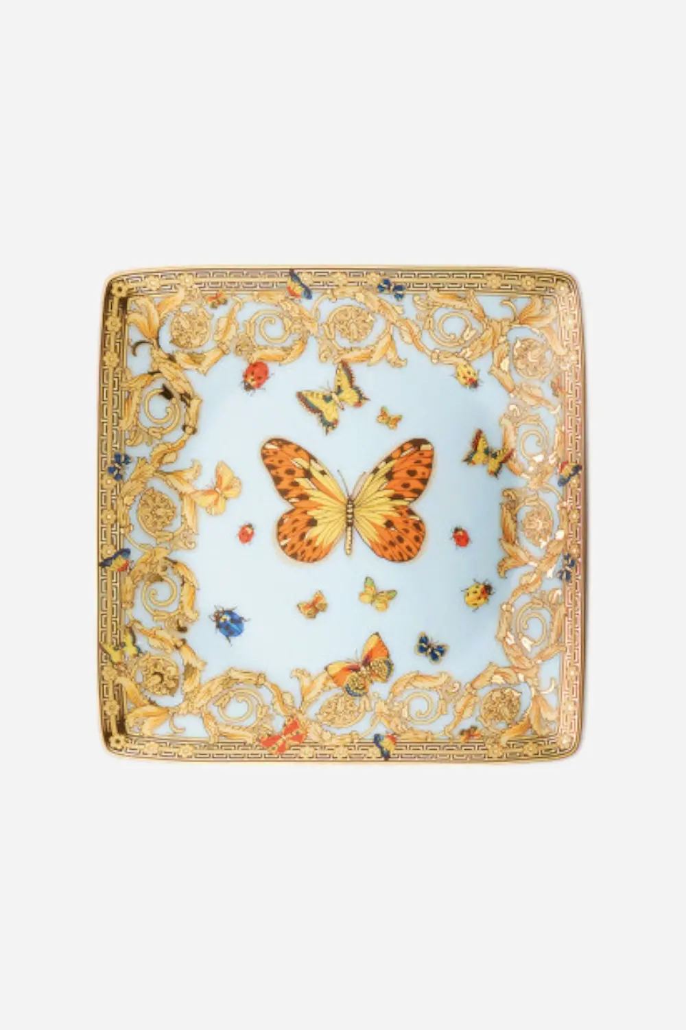 Versace Butterfly Garden Le Jardin Square Canape Dish - 4.75" 1