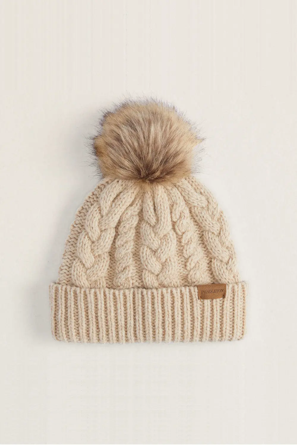 Pendleton Woolen Mills Cable Beanie In Cream 1