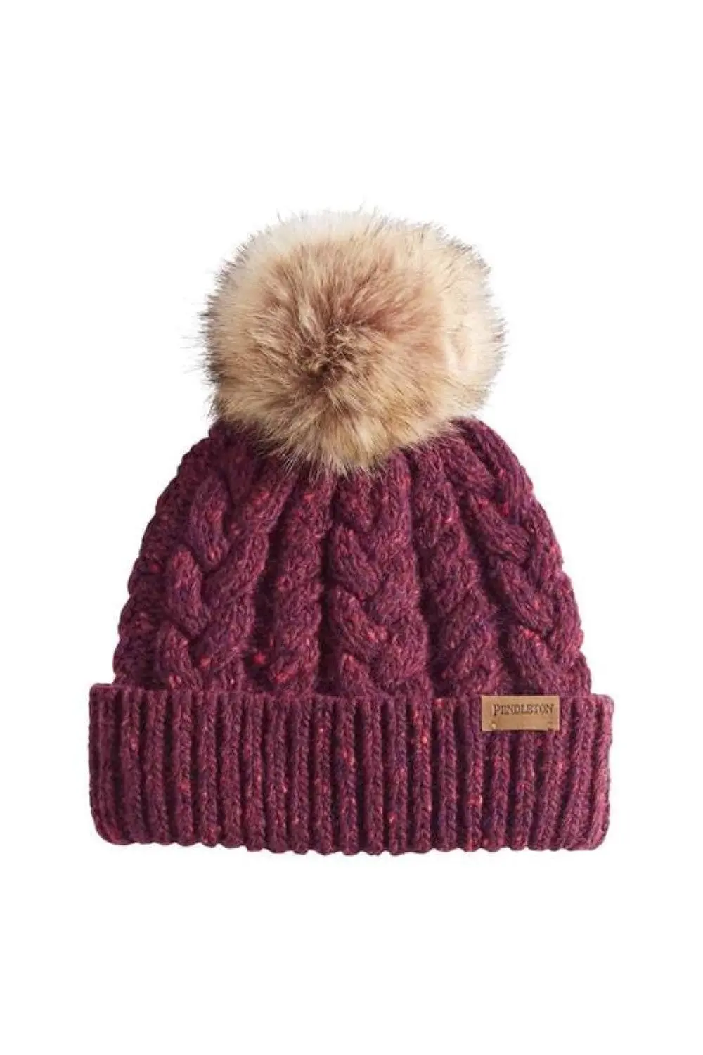 Pendleton Woolen Mills Cable Beanie In Merlot 1