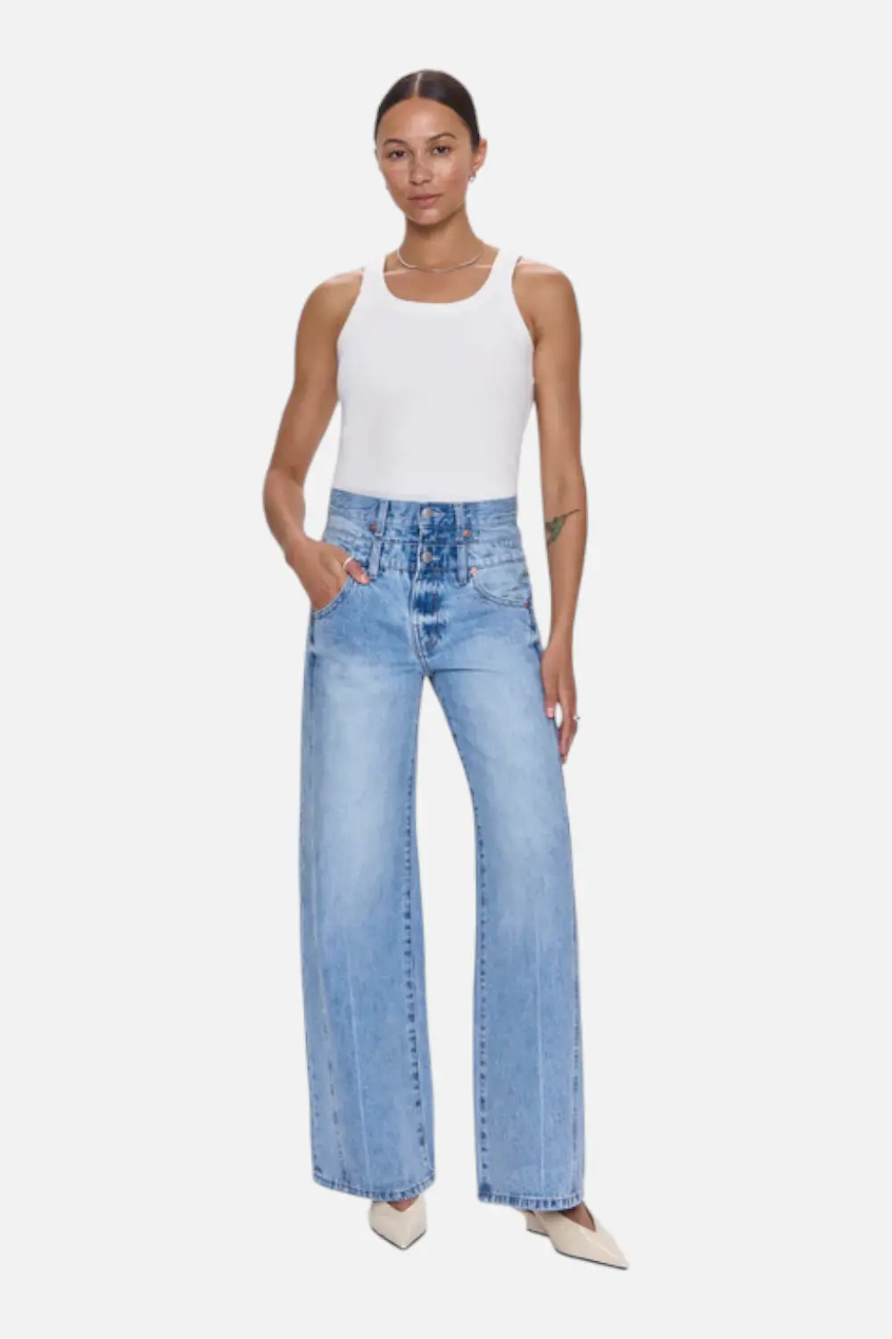 Pistola Women's Caleb High Rise Stacked Waist Jean In Era 1