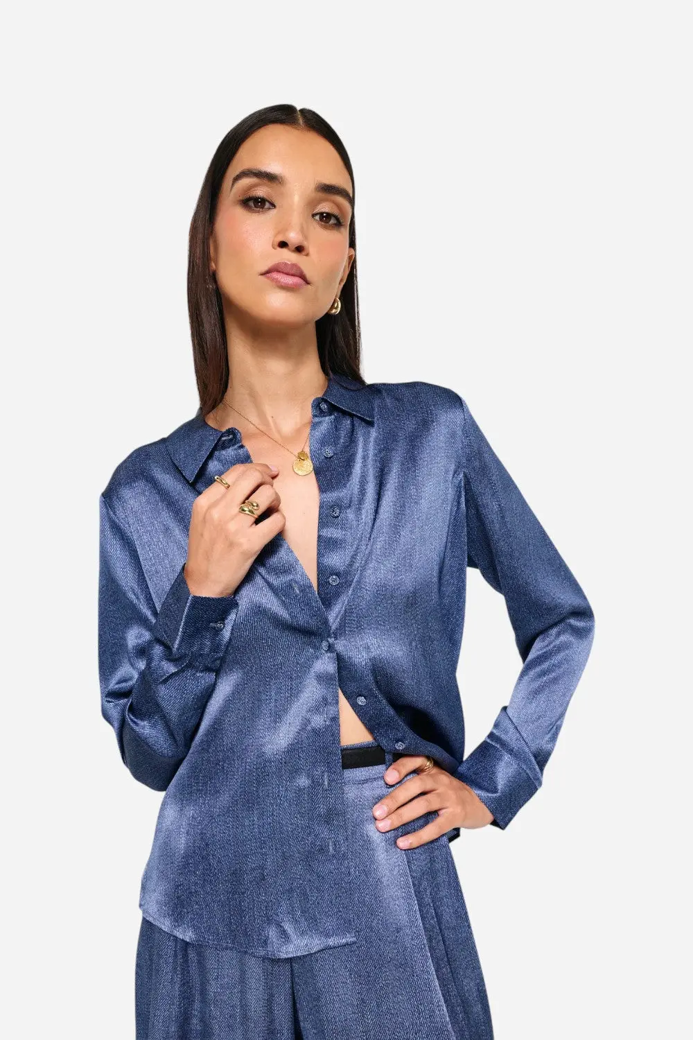 Cami Nyc Crosby Silk Blouse Raw Denim 1