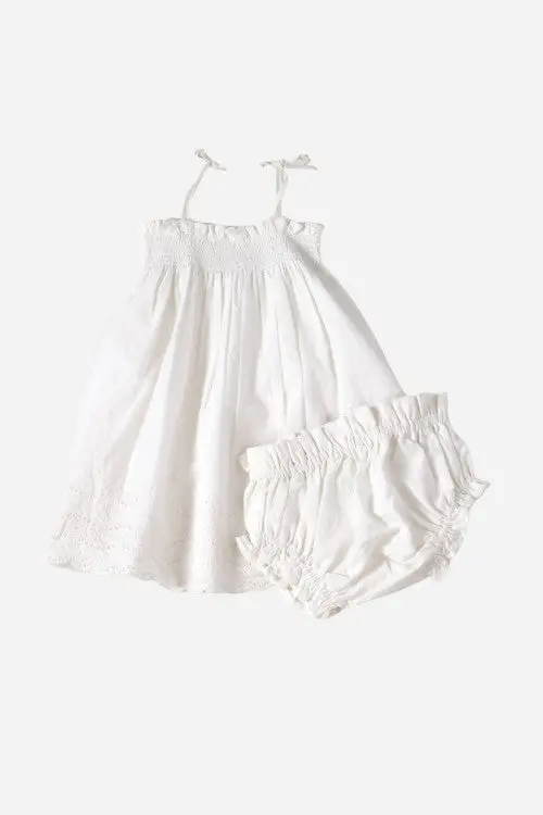 Viverano Camille Schiffli Baby Dress & Bloomer 1