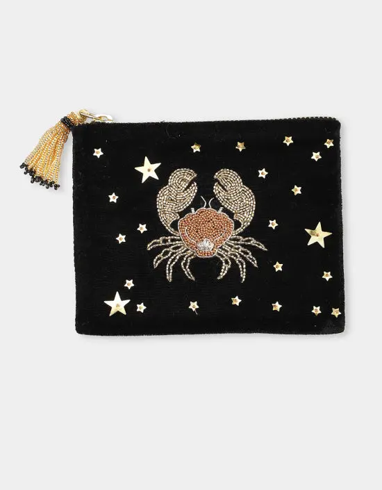Olivia Dar Cancer Astrology Pouch Jewelry Bag In Small 1