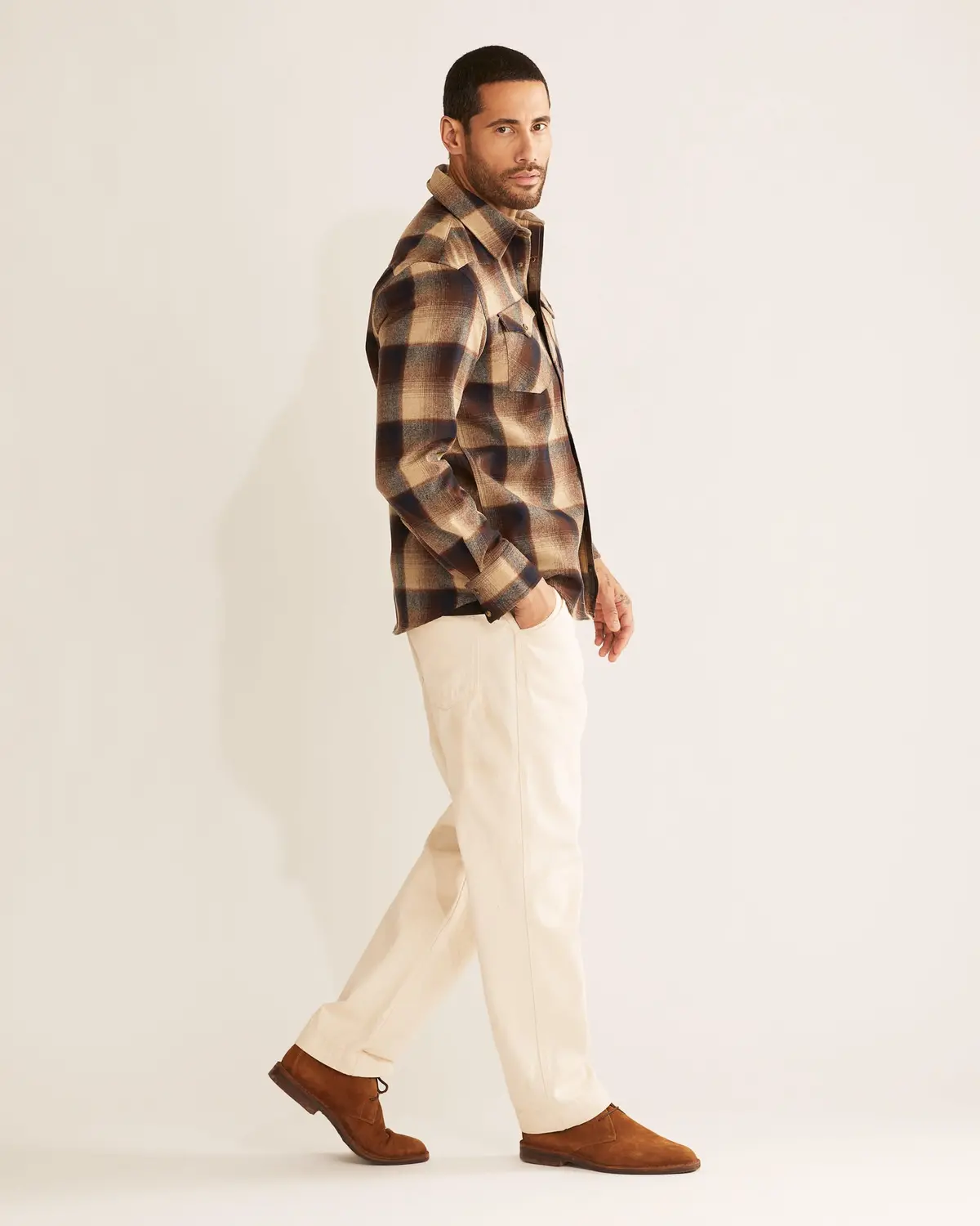Pendleton Woolen Mills Canyon Shirt In Brown Navy Ombre 2
