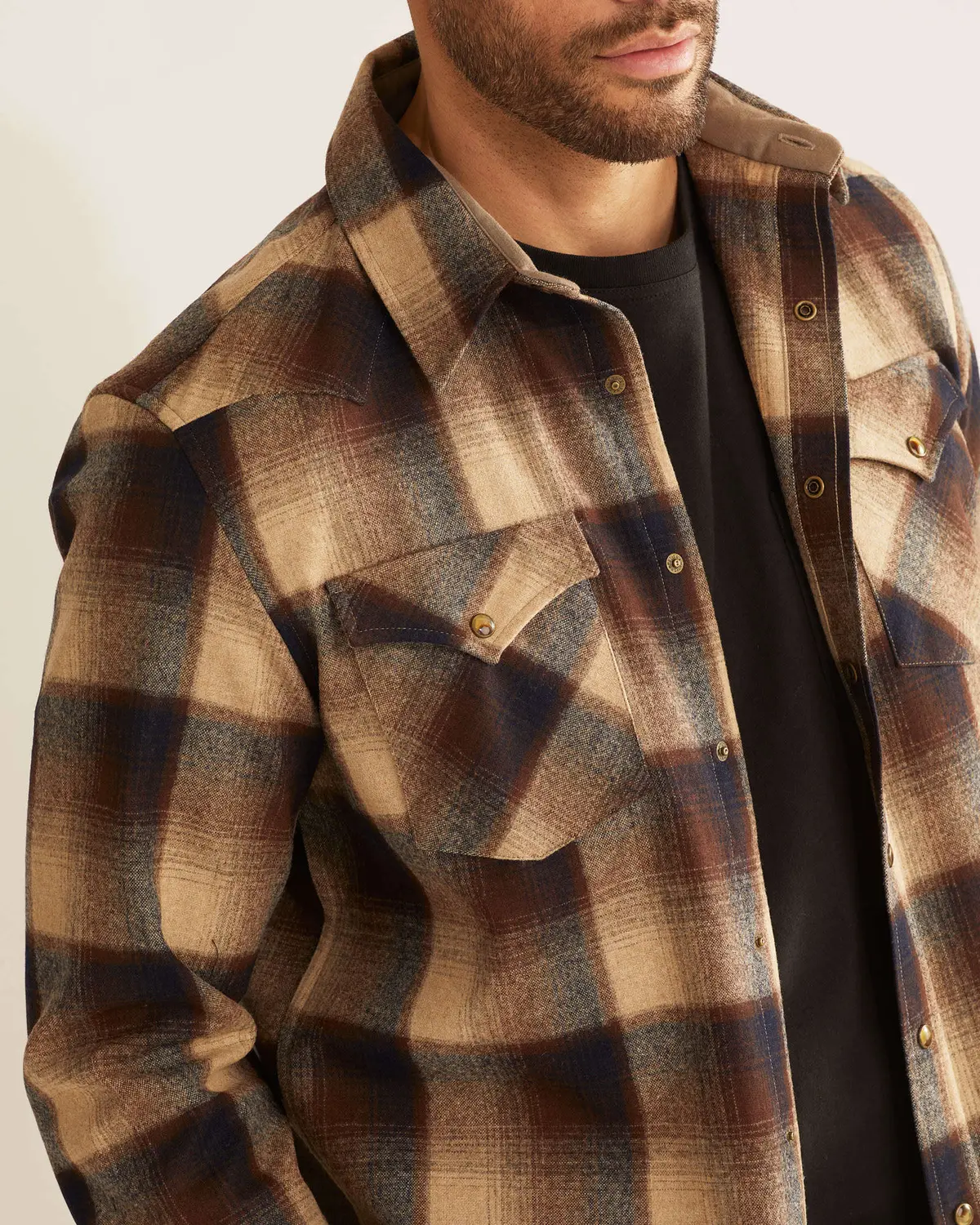 Pendleton Woolen Mills Canyon Shirt In Brown Navy Ombre 4
