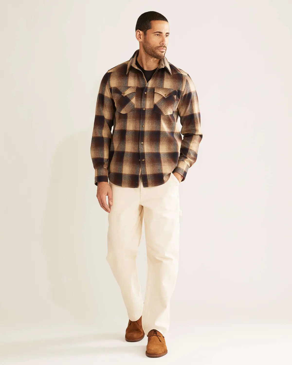Pendleton Woolen Mills Canyon Shirt In Brown Navy Ombre 5