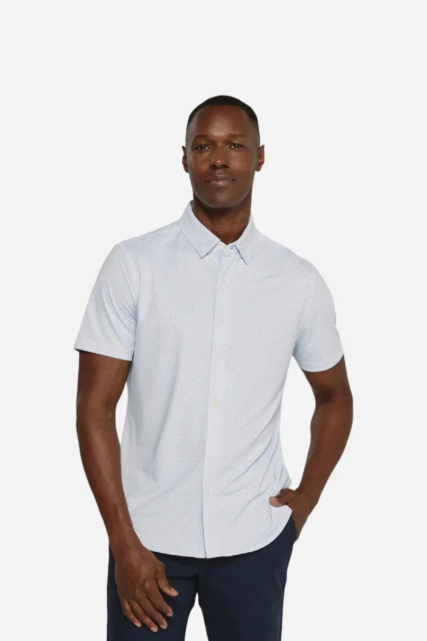 7 Diamonds Cassian Short Sleeve Shirt In Light Blue 1
