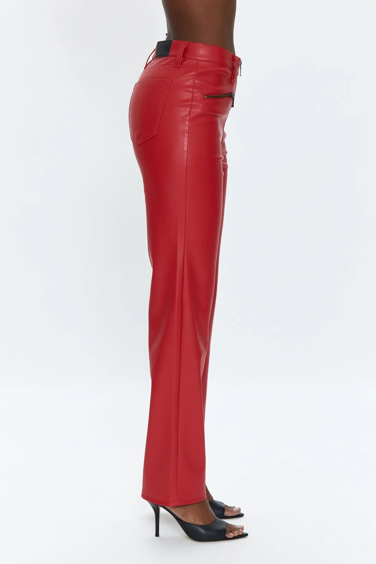 Pistola Cassie Exposed Zipper Super High Rise Straight Pant In Garnet 3