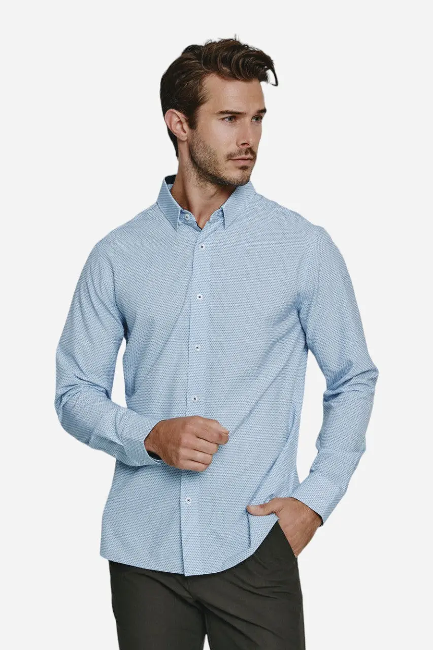7 Diamonds Castel Long Sleeve Shirt In Light Blue 1