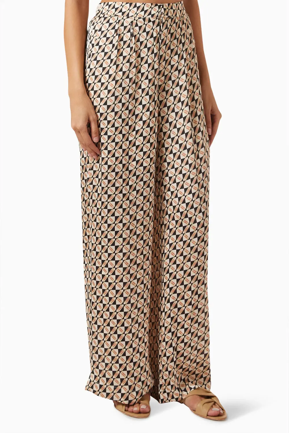 Minkpink Cece Wide Leg Pants In Geometric 1