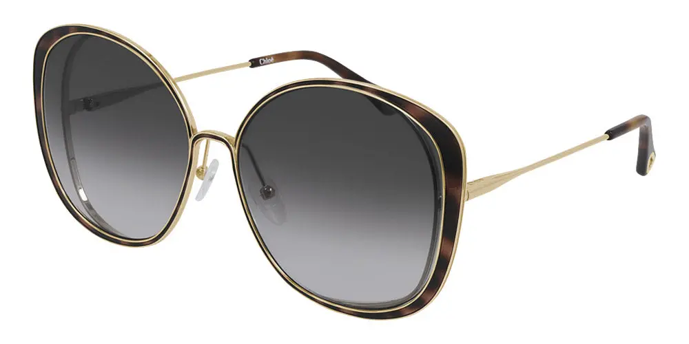 Chloe Gold Sunglasses With Gray Gradient Lenses 1