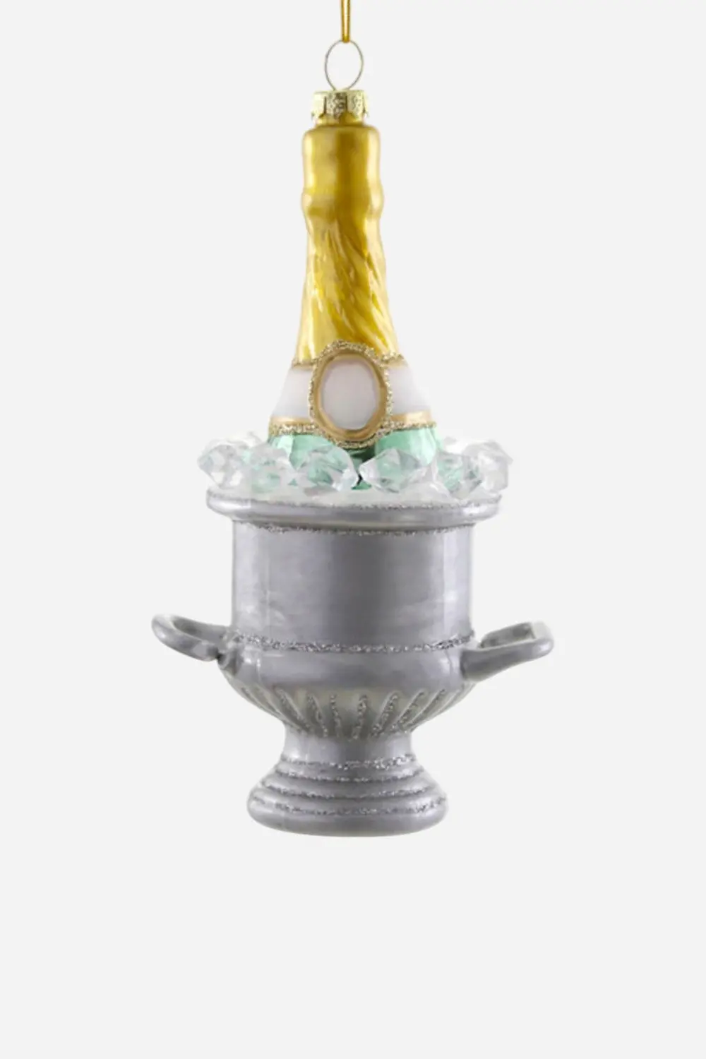 Champagne On Ice Blue Ornament 1