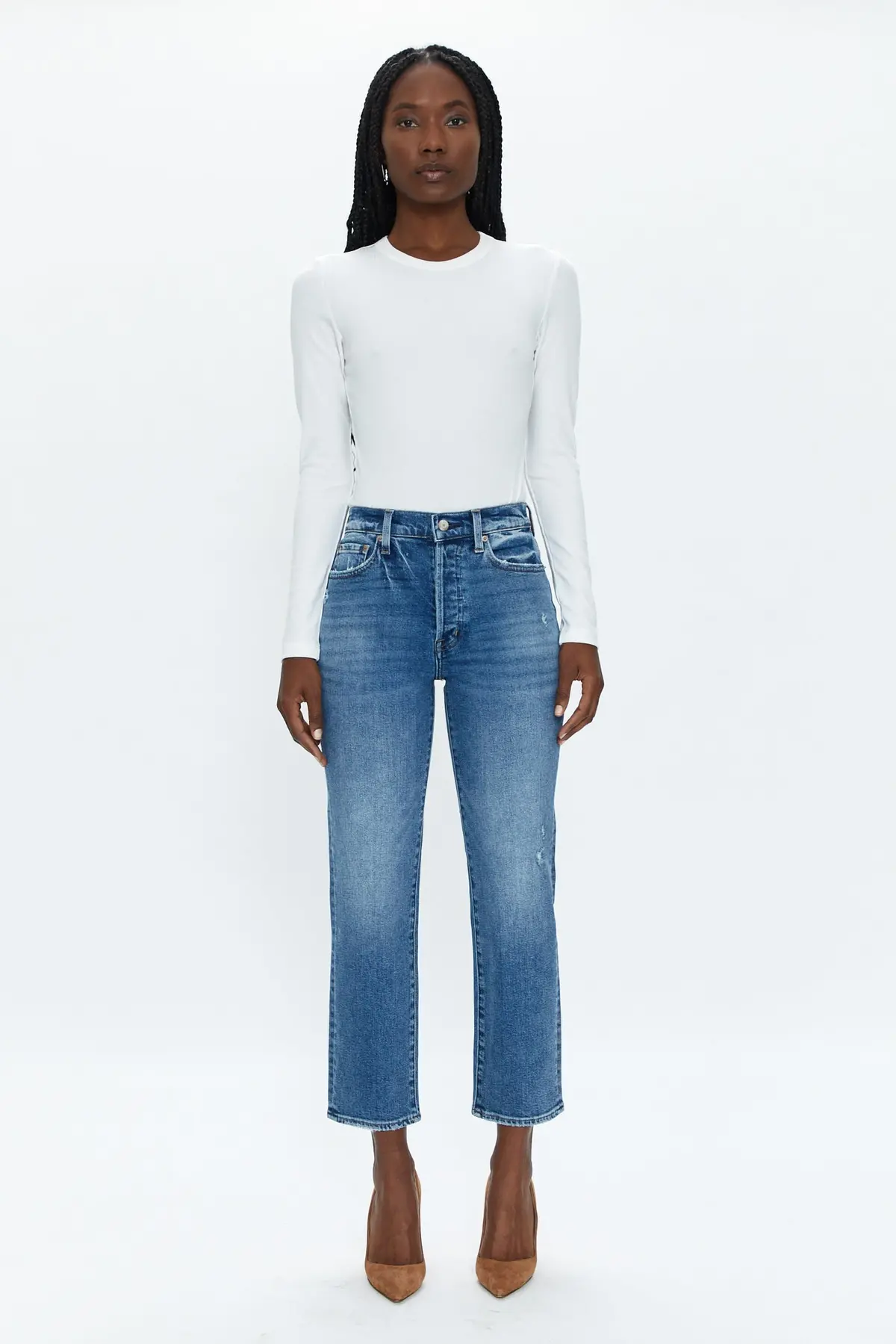 Pistola Charlie High Rise Straight Ankle Westminster Denim In Westminster Vintage 1