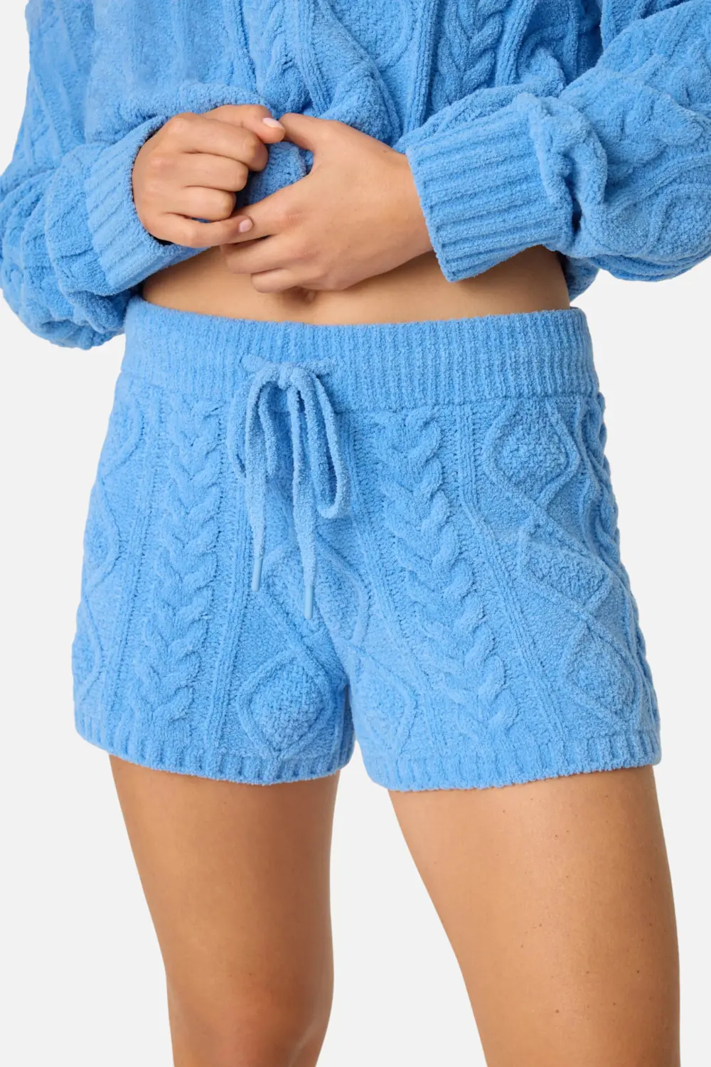 Pj Salvage Chenille Cable Knit Short In Sea 1
