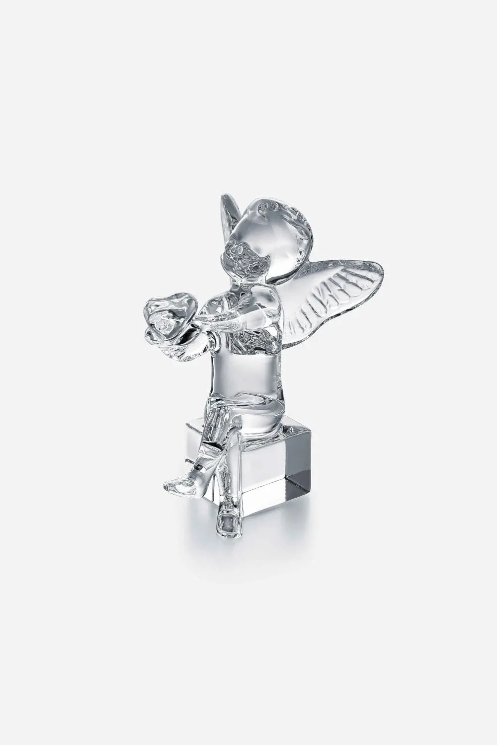 Baccarat Cherub Angel Holding Heart Figurine 1