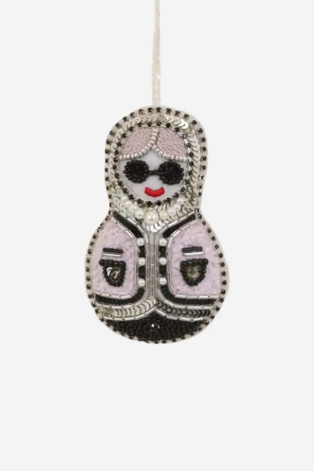 Chic Babushka Pink Ornament 1