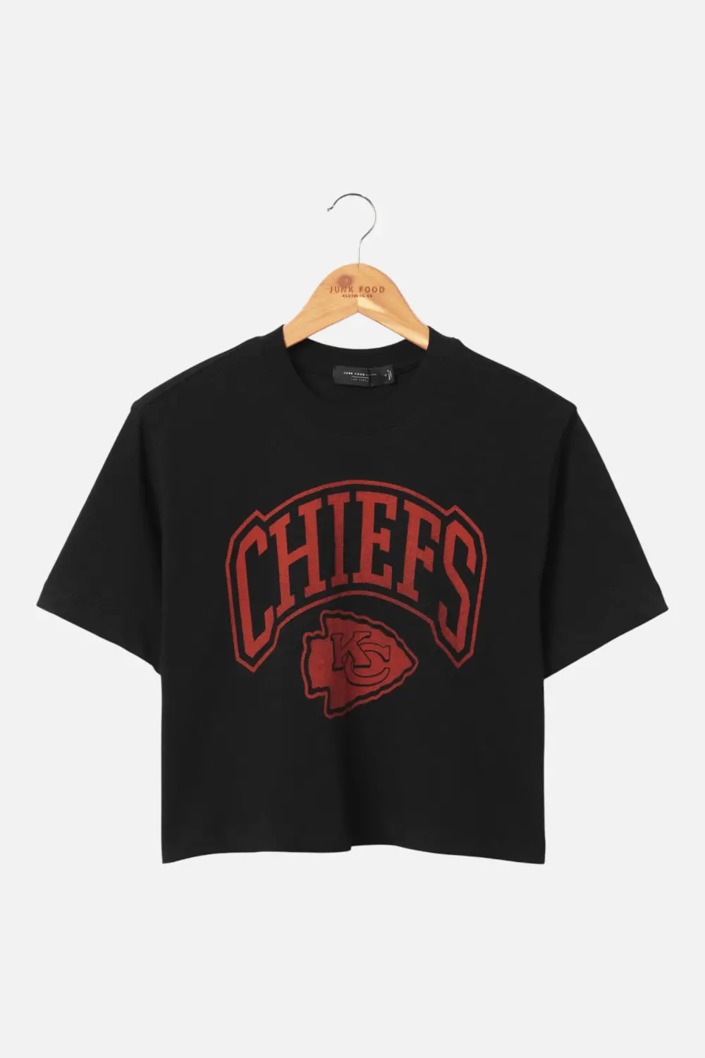 Junk Food Women's Chiefs Blitz Mock Neck Crop Tee In Black 1
