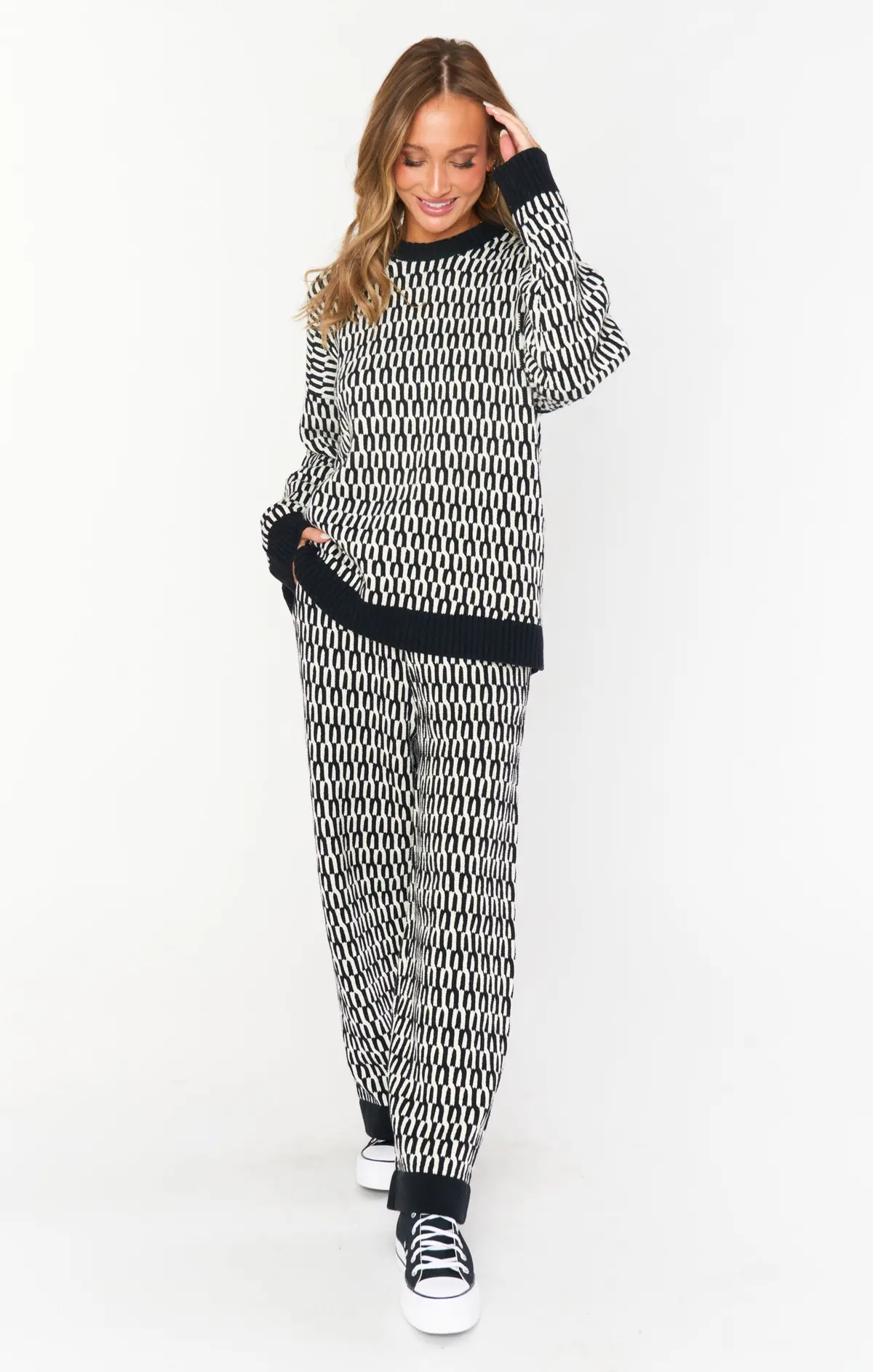 Show Me Your Mumu Chilly Sweater In Metro Geo Knit 2