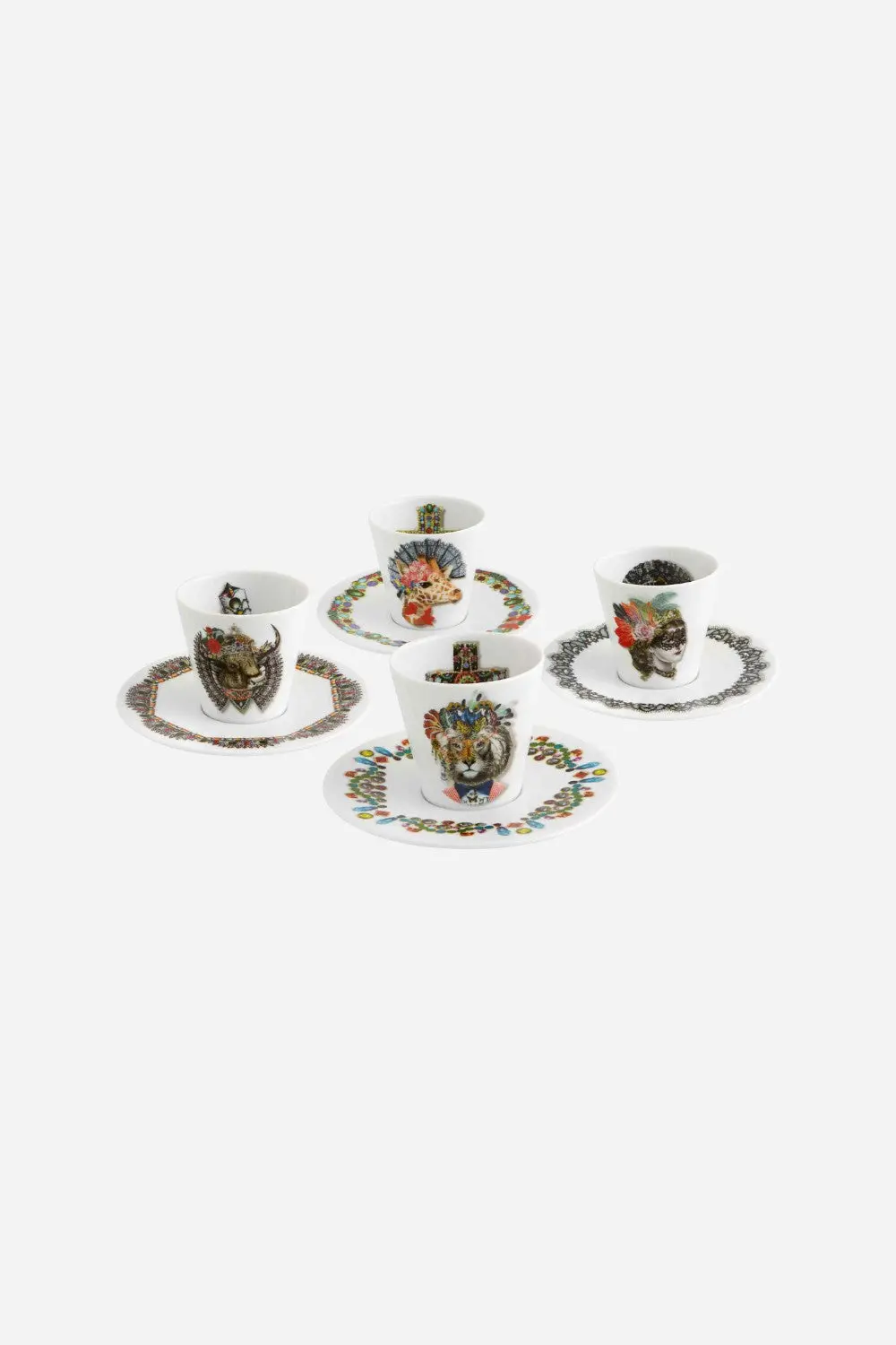 Vista Alegre Christian Lacroix Love Who You Want Coffee Cups & Saucers - Set Of 4 1
