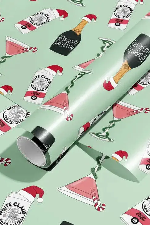 Christmas Drinks & Cocktails Gift Wrapping Paper 1