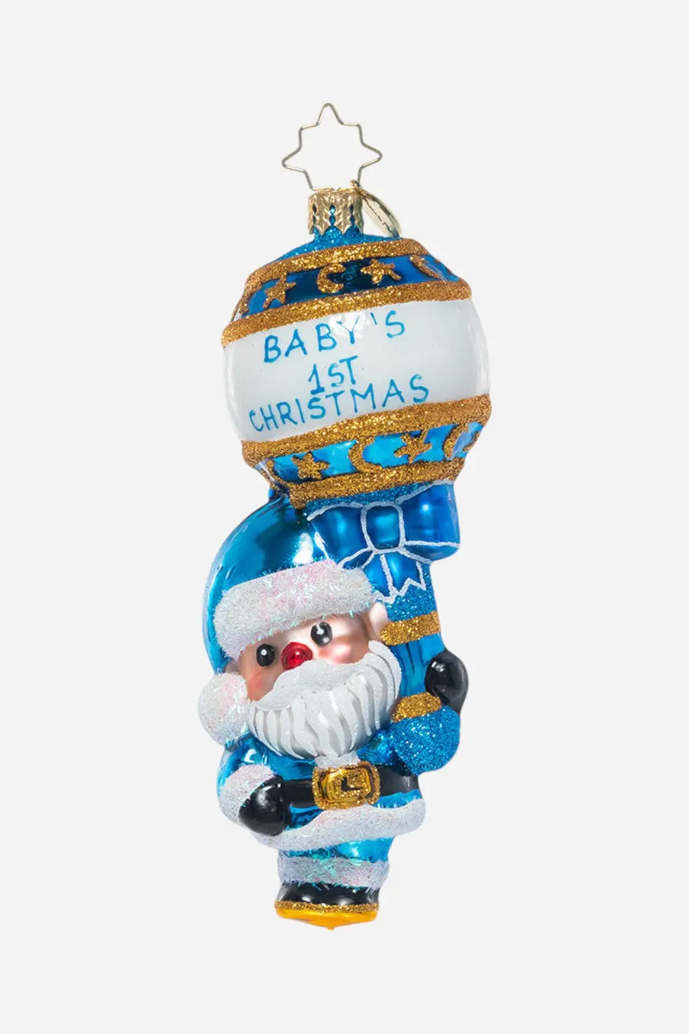 Christopher Radko 1St Christmas Rattle In Baby Blue 1