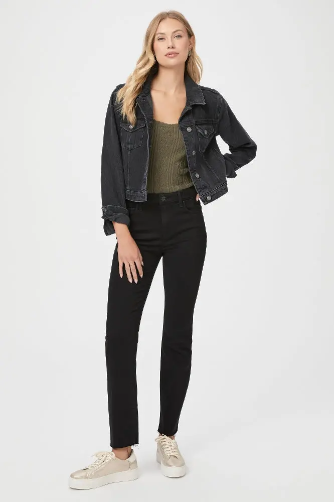 Paige Cindy Raw Hem Pants In Black Shadow 1