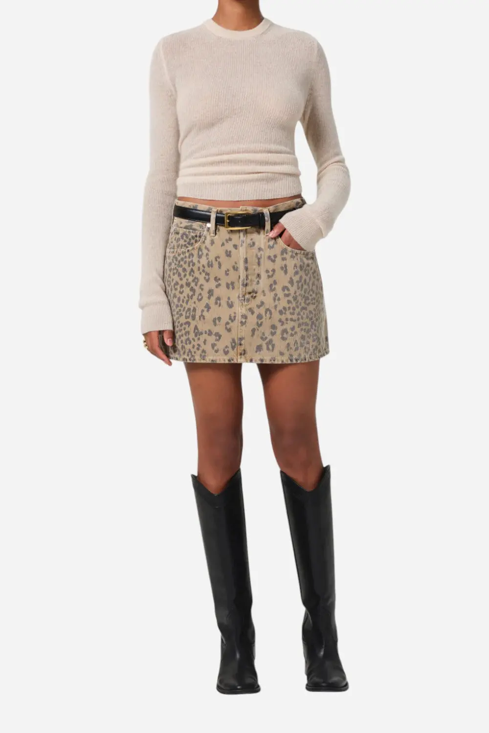 Citizens Of Humanity Ramona Mini Skirt In Natural Cheetah 1