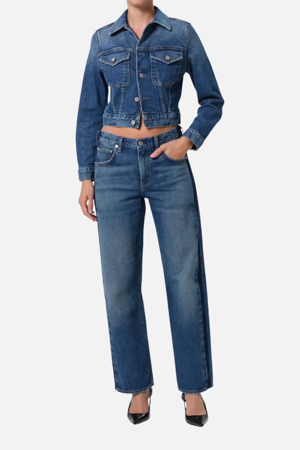Citizens Of Humanity Lindz Straight Tux Stripe Jean In Liro 4