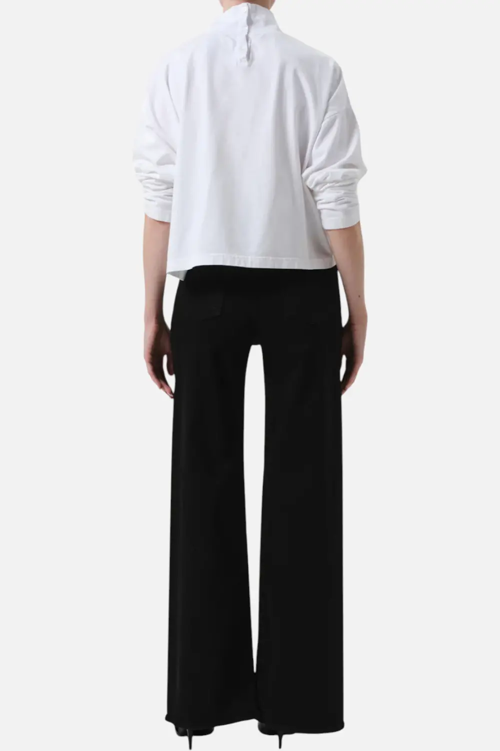 Citizens Of Humanity Lyra Long Wide Leg Jean In Plush Black 3
