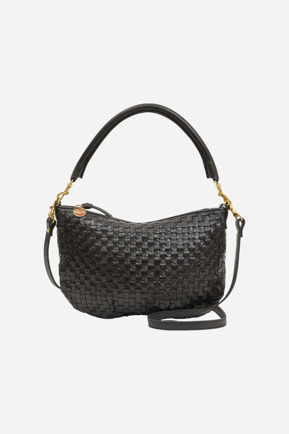 Clare V. Petit Moyen In Black Woven Checker 1