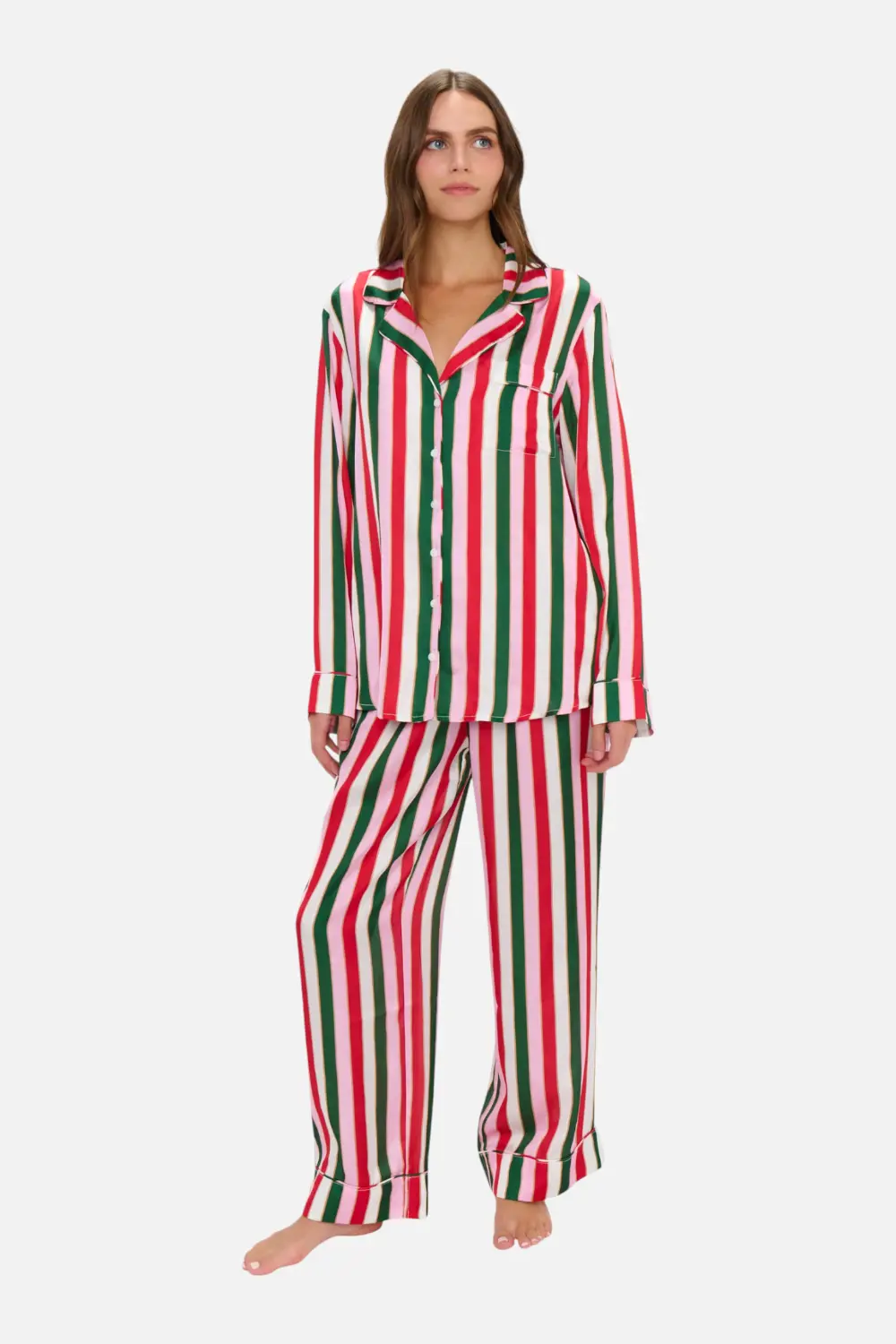 Show Me Your Mumu Classic Pj Set In Jolly Stripes Silky 1