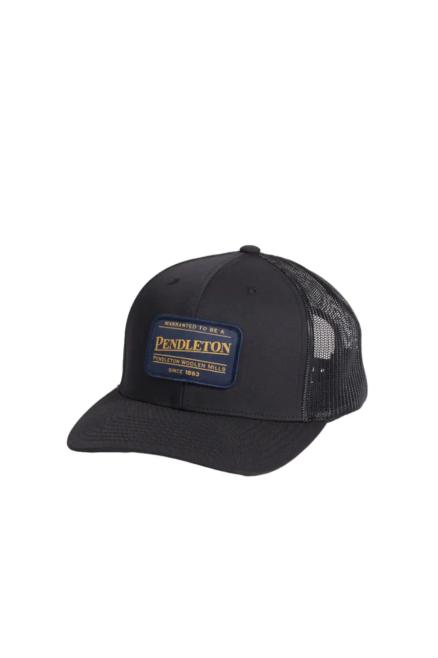 Pendleton Woolen Mills Classic Patch Trucker Hat In Black 1