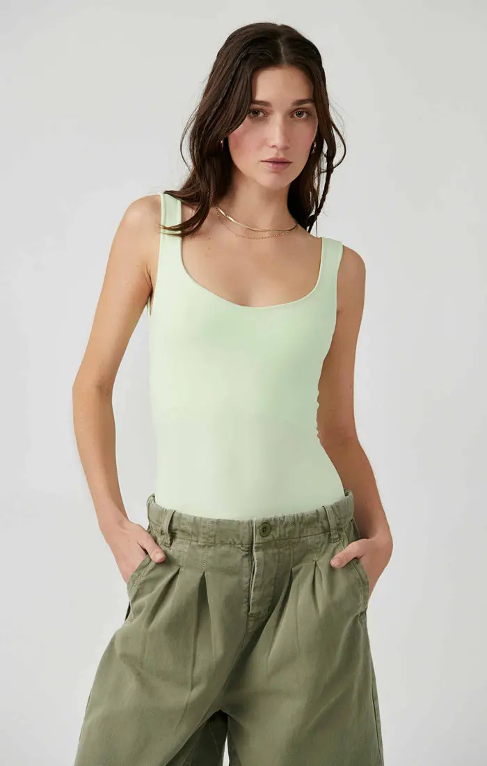 Free People Clean Lines Bodysuit In Lime Sorbetto 1
