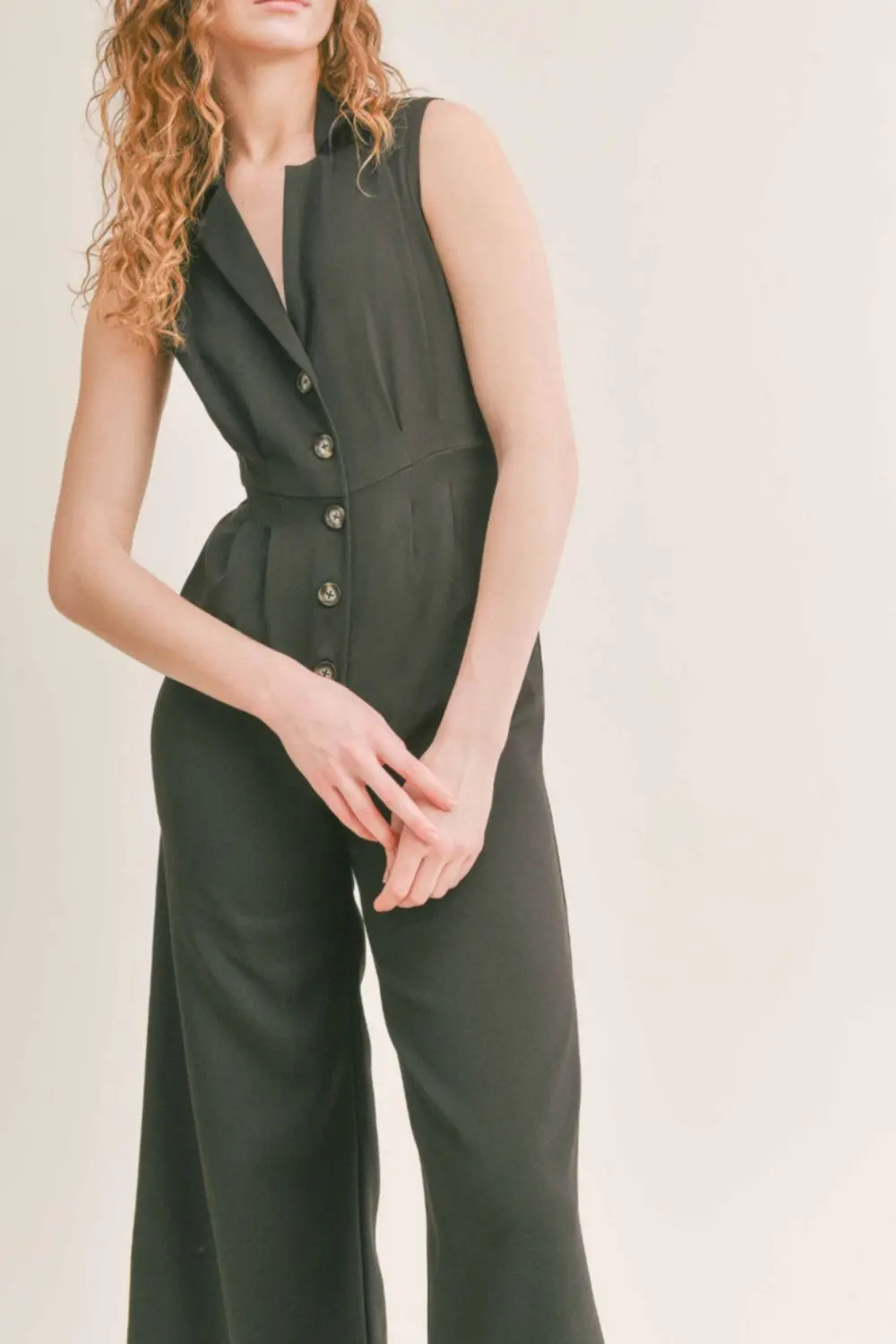Sadie & Sage Coffee Date Jumpsuit In Black 1